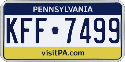 PA license plate KFF7499