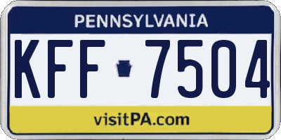 PA license plate KFF7504