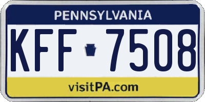 PA license plate KFF7508
