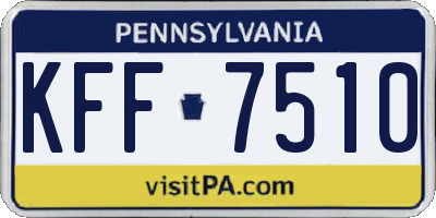 PA license plate KFF7510
