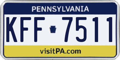 PA license plate KFF7511