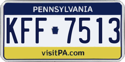 PA license plate KFF7513
