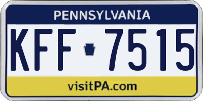 PA license plate KFF7515