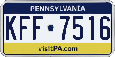 PA license plate KFF7516