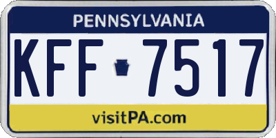 PA license plate KFF7517