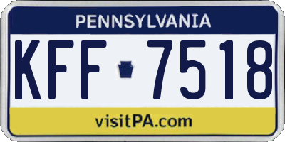 PA license plate KFF7518