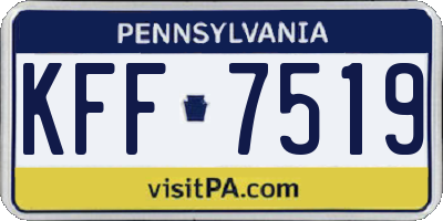 PA license plate KFF7519