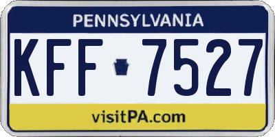 PA license plate KFF7527