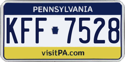 PA license plate KFF7528