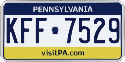 PA license plate KFF7529