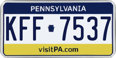 PA license plate KFF7537