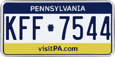 PA license plate KFF7544