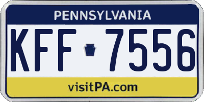 PA license plate KFF7556