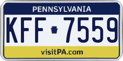 PA license plate KFF7559