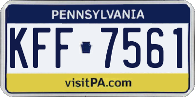 PA license plate KFF7561