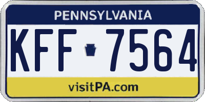 PA license plate KFF7564