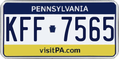 PA license plate KFF7565