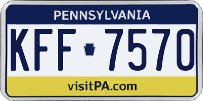PA license plate KFF7570