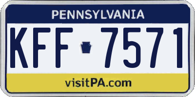 PA license plate KFF7571