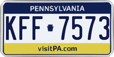 PA license plate KFF7573