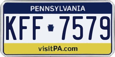 PA license plate KFF7579