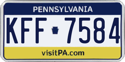 PA license plate KFF7584