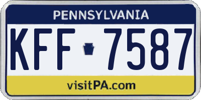 PA license plate KFF7587