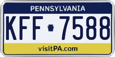 PA license plate KFF7588