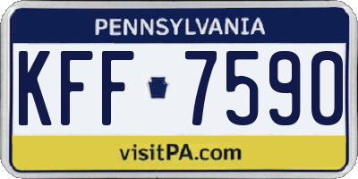 PA license plate KFF7590