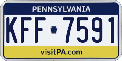 PA license plate KFF7591