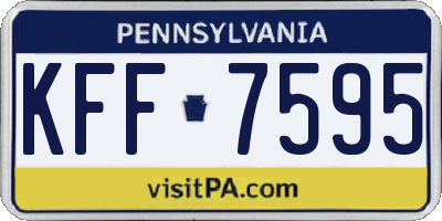PA license plate KFF7595