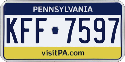 PA license plate KFF7597