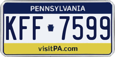 PA license plate KFF7599