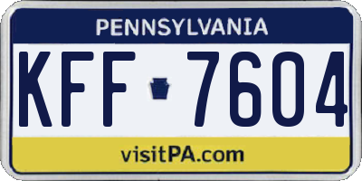 PA license plate KFF7604