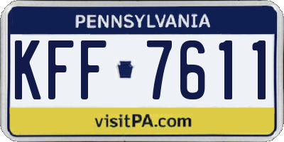 PA license plate KFF7611
