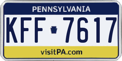 PA license plate KFF7617