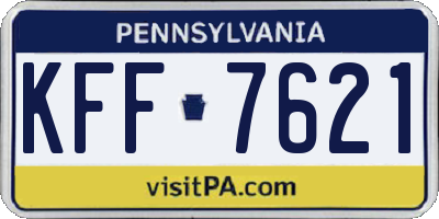 PA license plate KFF7621