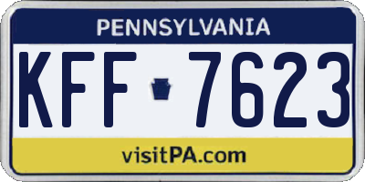 PA license plate KFF7623