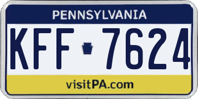 PA license plate KFF7624