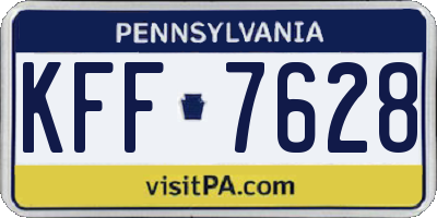 PA license plate KFF7628