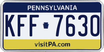 PA license plate KFF7630