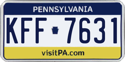 PA license plate KFF7631