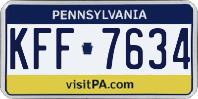 PA license plate KFF7634