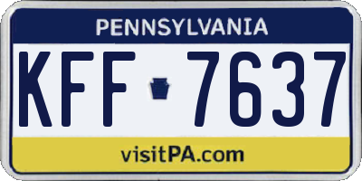 PA license plate KFF7637