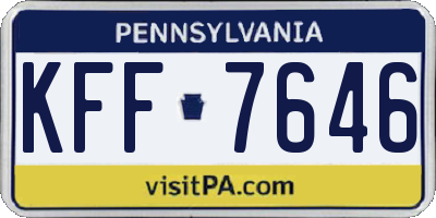 PA license plate KFF7646