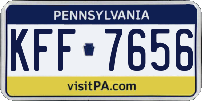 PA license plate KFF7656