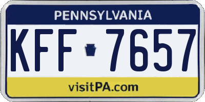 PA license plate KFF7657