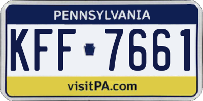 PA license plate KFF7661