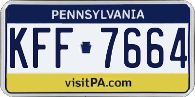 PA license plate KFF7664