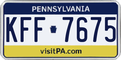 PA license plate KFF7675